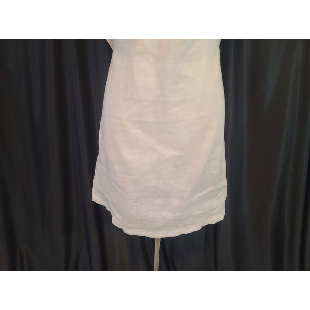 MIKOH Pakala White Linen Mini Dress Back Self Tie Bow 2 US Medium - Picture 5 of 11